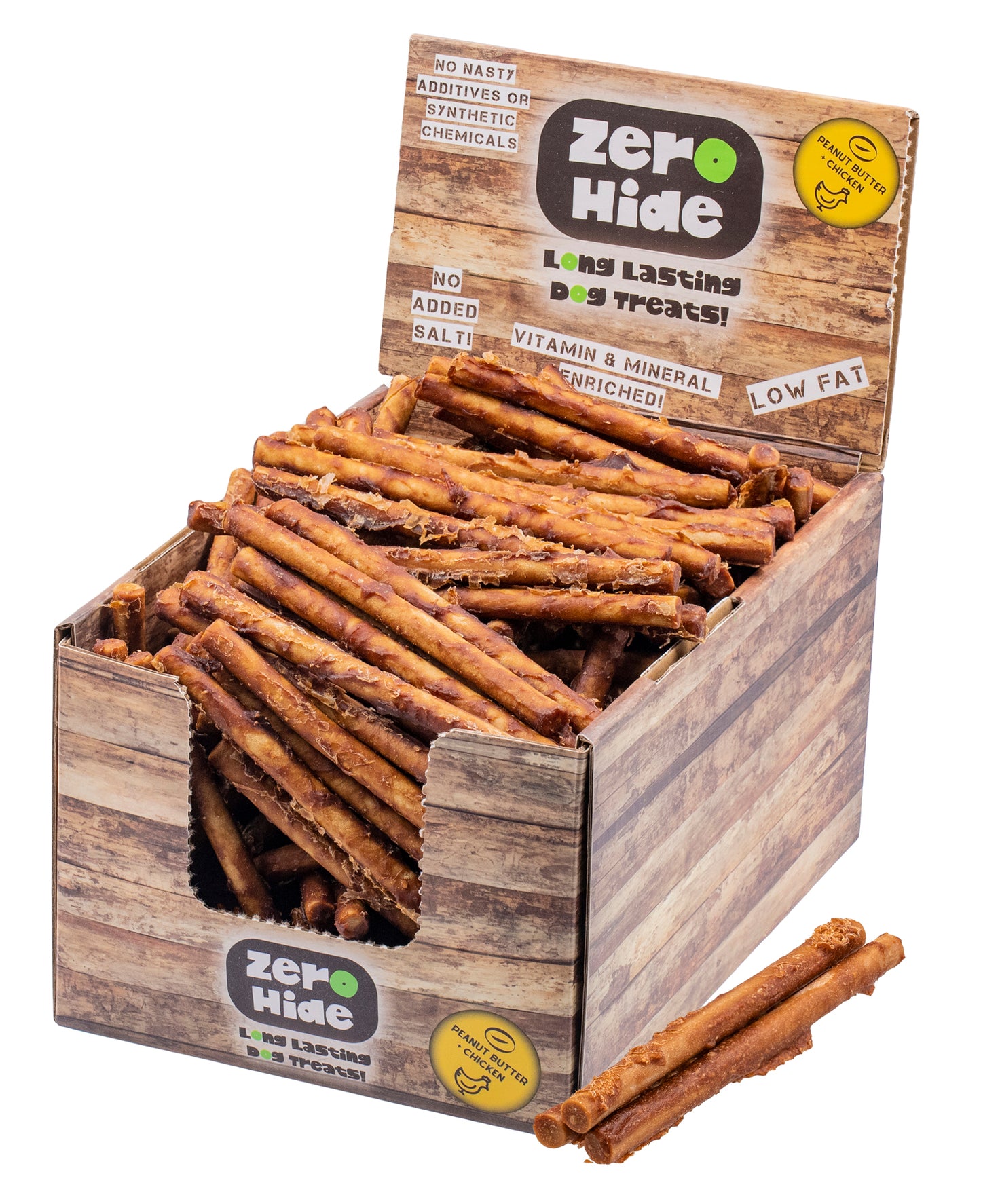 Peanut Butter Zero Hide Chew Rolls Small 2.5kg with Display Box