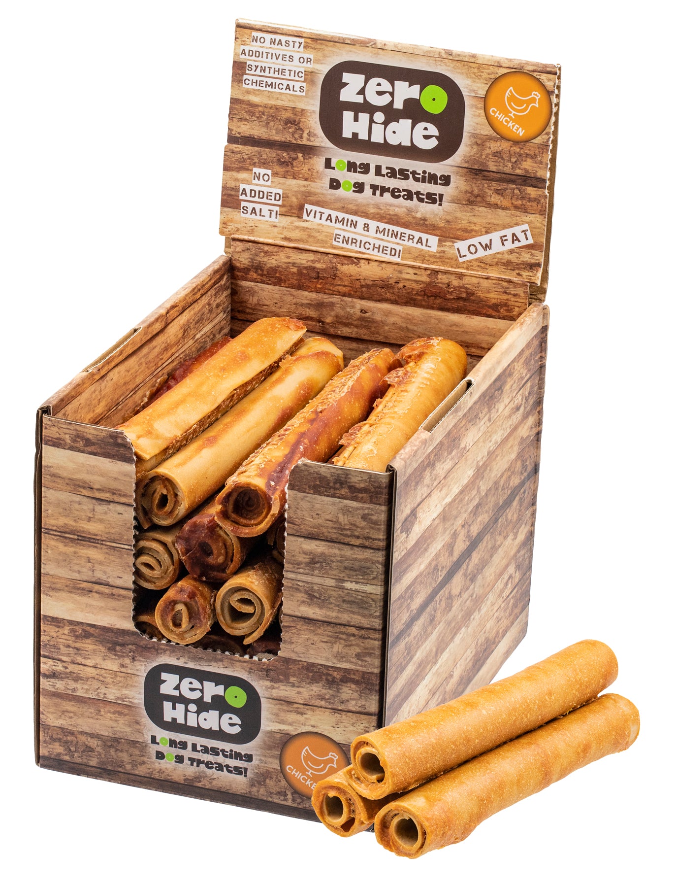Chicken Zero Hide Chew Large 2.4kg with Display Box – K9&CO