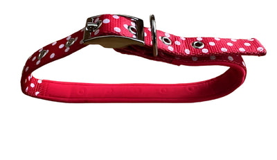 Polka Dot Nylon Collar Red Medium
