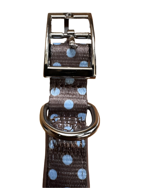 Polka Dot Nylon Collar Brown Medium