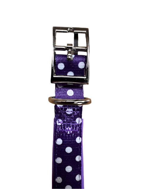 Polka Dot Nylon Collar Purple Medium