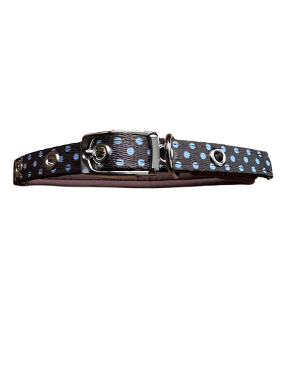 Polka Dot Nylon Collar Brown Small