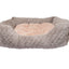 Grey & Pink Plush Square Bed 46x36cm