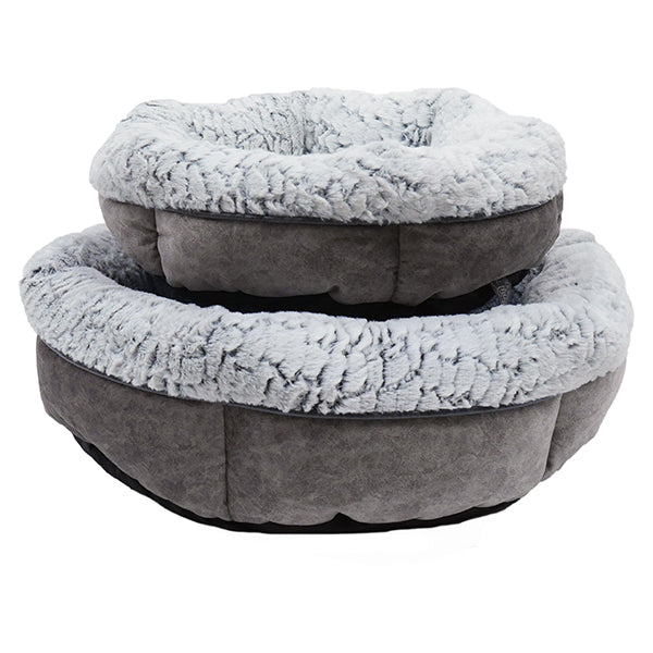 Grey Luxury Plush Round Bed 65cm