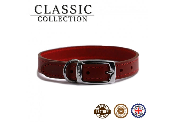 20" Plain Sewn Collar Red Size 5