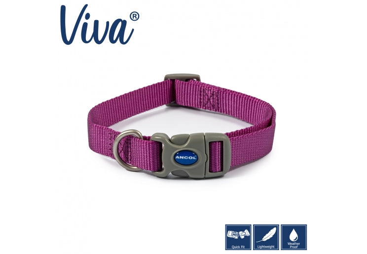 Nylon Adjustable Collar in Purple Size 1-2