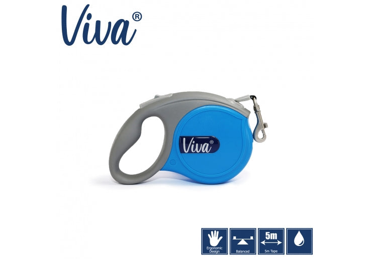 Large Viva Blue Retractable Lead