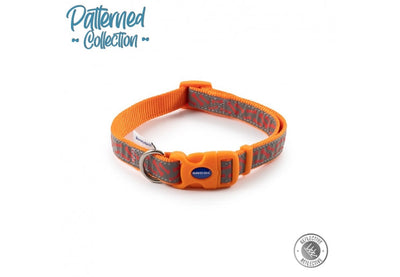 Reflective Patterned Bone Collar Orange Size 2-5