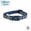 Bone Patterned Navy Reflective Collar Size 5-9